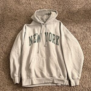 Gray Brandy Hoodie with New York Print